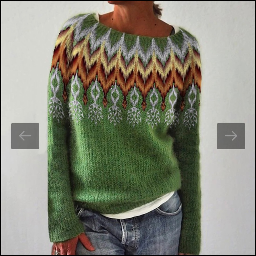 Argyle Chevron Sweater Size Medium
